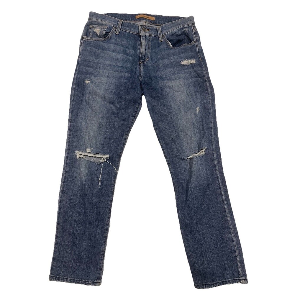 Joe’s Jeans The Ex Lover Boyfriend Straight Ankle Distressed Torn Ground Hem W27